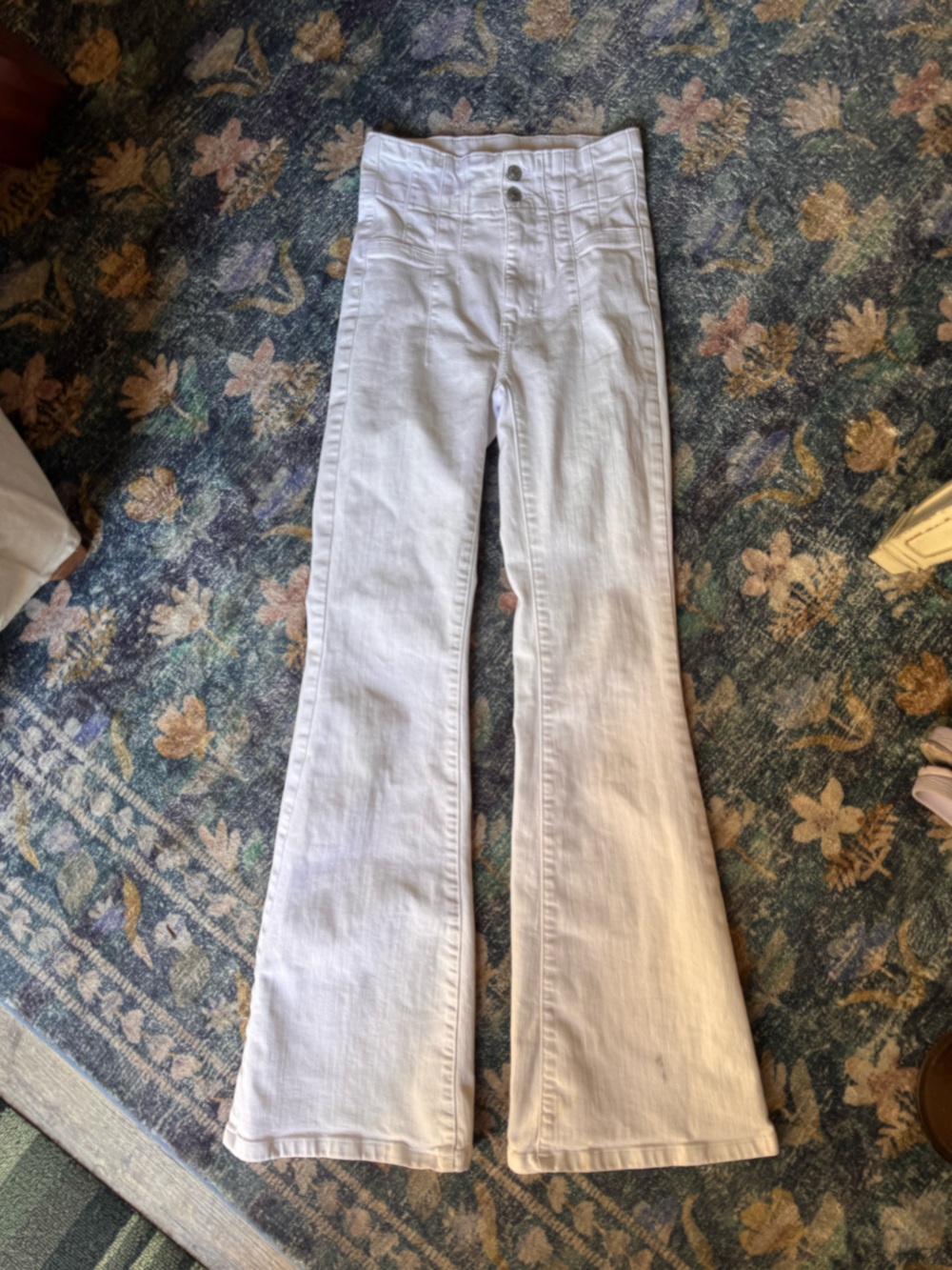 We The Free White High-Rise Flare Pants